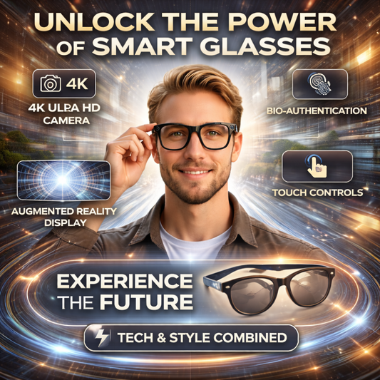 Next-Gen Smart Glasses – 4K Camera | AR Display | Touch Control | Stylish & Powerful
