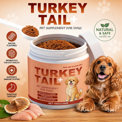 Turkey Tail+ Dog Supplement – Probiotics & Immune Support Formula