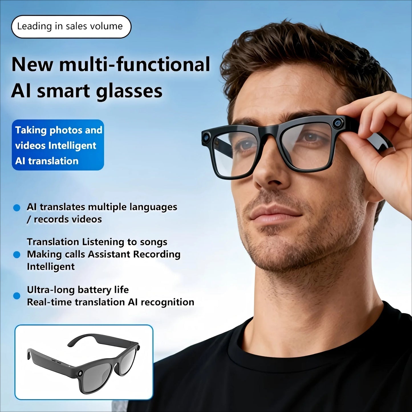 Next-Gen Smart Glasses – 4K Camera | AR Display | Touch Control | Stylish & Powerful