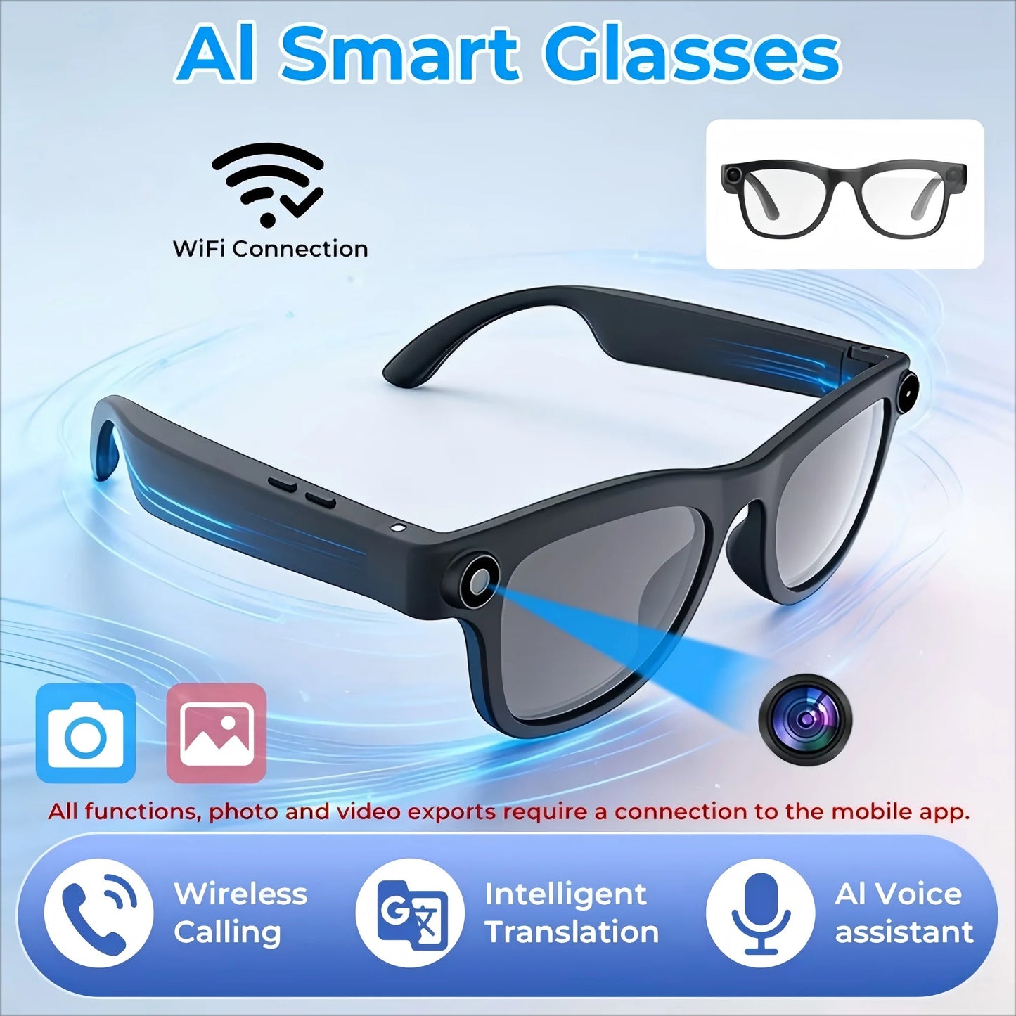 Next-Gen Smart Glasses – 4K Camera | AR Display | Touch Control | Stylish & Powerful