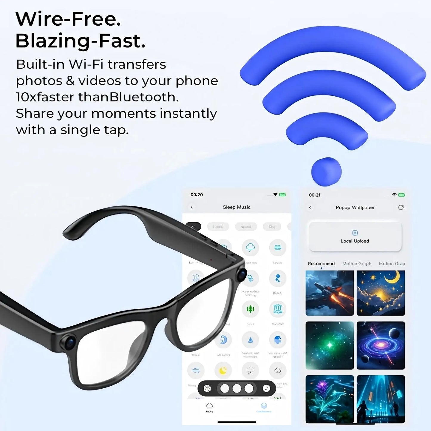 Next-Gen Smart Glasses – 4K Camera | AR Display | Touch Control | Stylish & Powerful